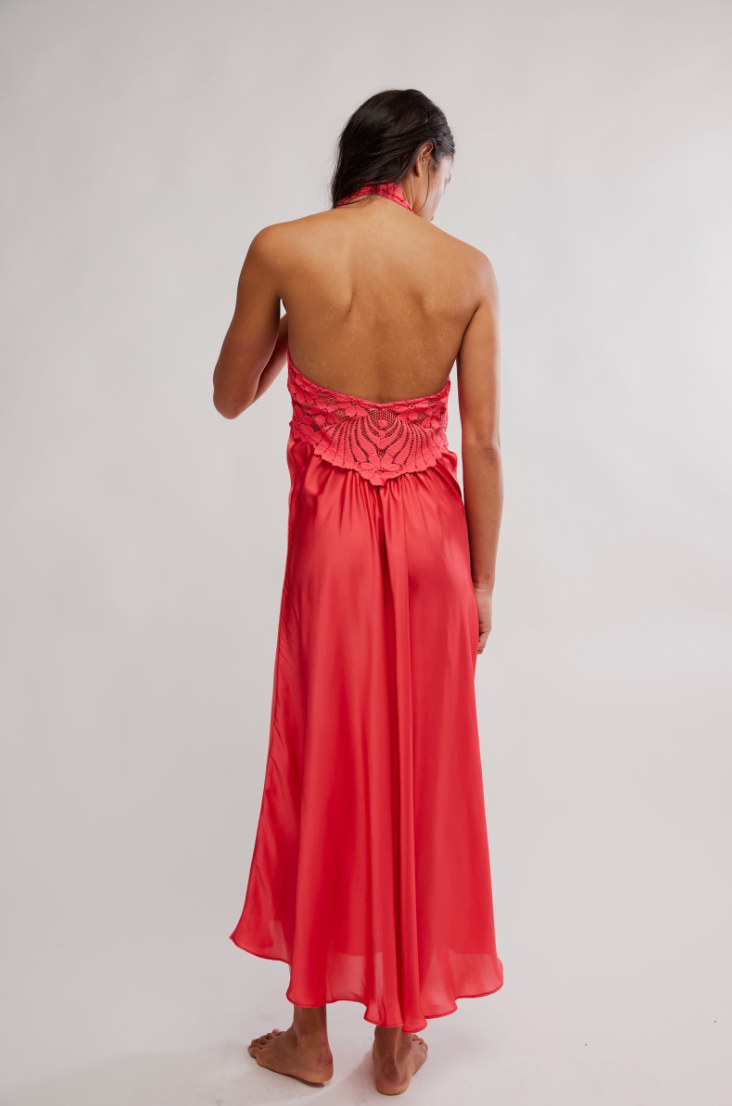 Free People Petal Party Midi Slip - Tart Berry - gilt+gossamer