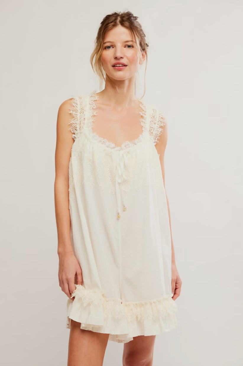Free People Wish Me Luck Romper - Clean Ivory - gilt+gossamer