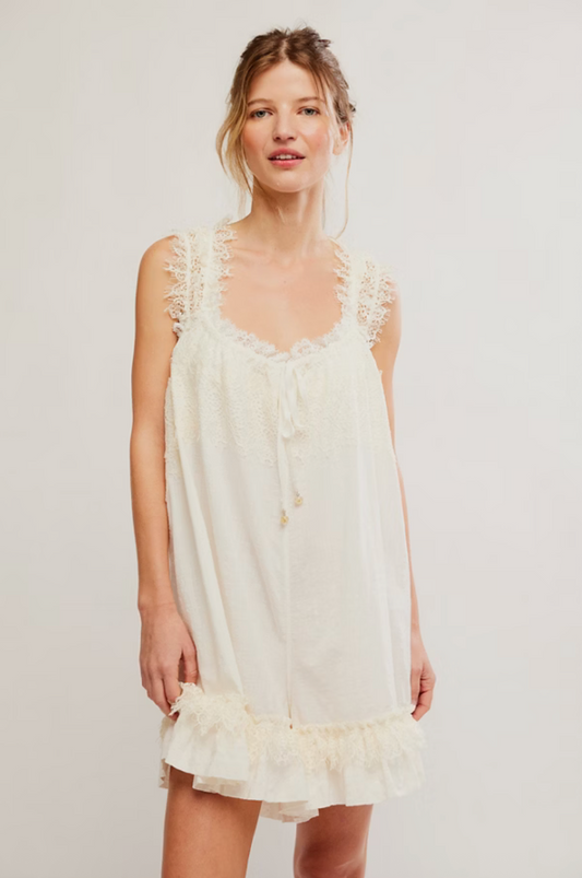 Free People Wish Me Luck Romper - Clean Ivory - gilt+gossamer