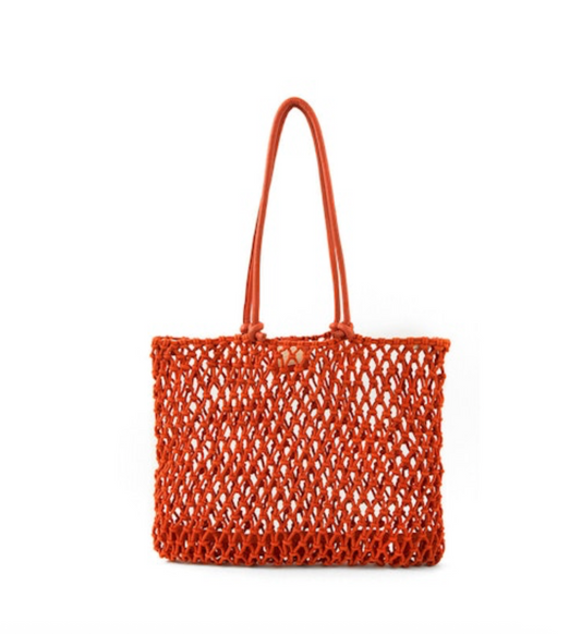 Clare V. Sandy Tote - Bright Poppy - gilt+gossamer