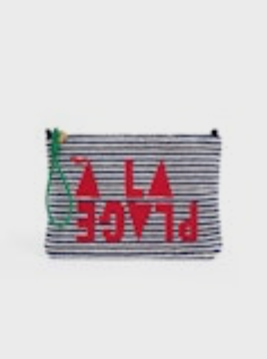 Clare V. Flat Clutch w/ Tabs - Terry Stripe A La Plage - gilt+gossamer
