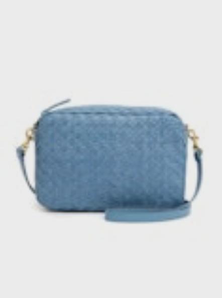 Clare V. Marisol Bag - Desert Blue Woven Zig-Zag - gilt+gossamer