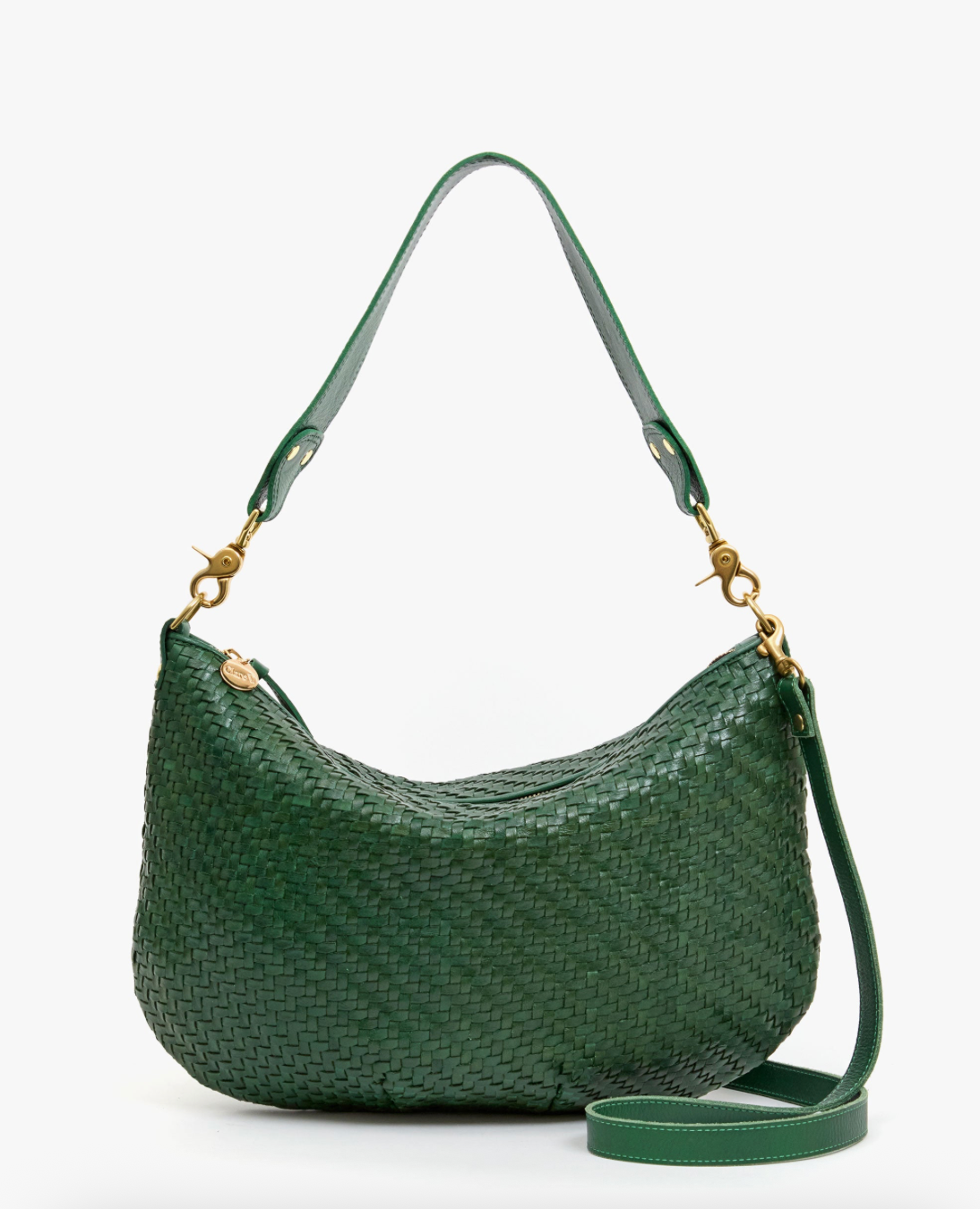 Clare V. Moyen Messenger - Evergreen Woven Zig-Zag - gilt+gossamer