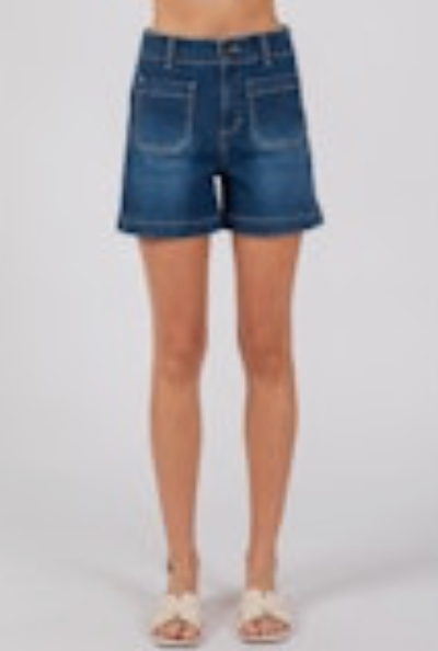 Letter To Juliet High Rise Patch Pocket A-Line Short - gilt+gossamer