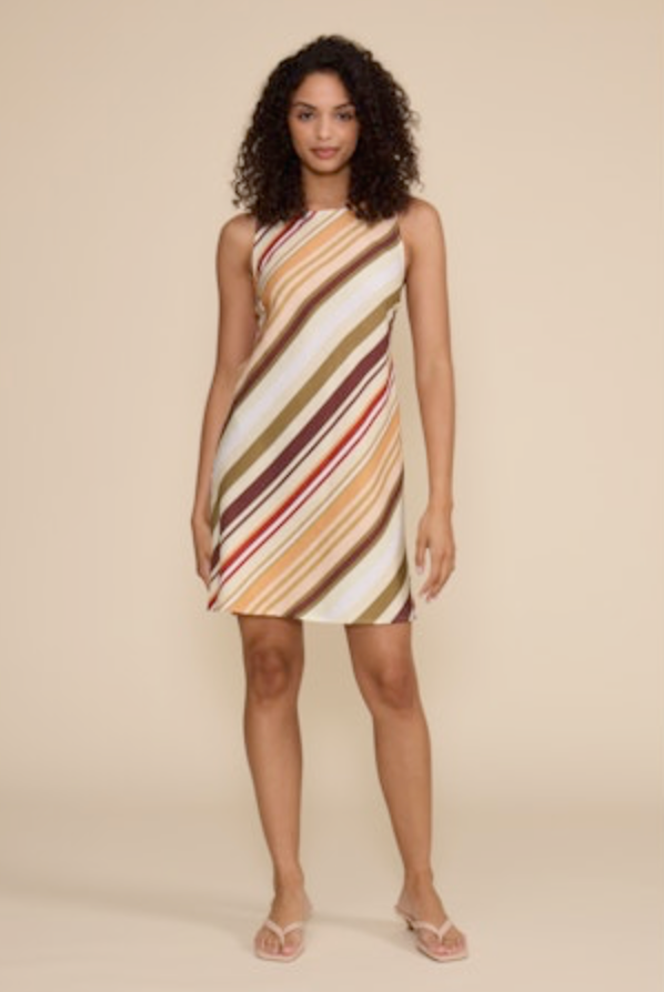 Frida Mini Dress - Multi Stripe - gilt+gossamer