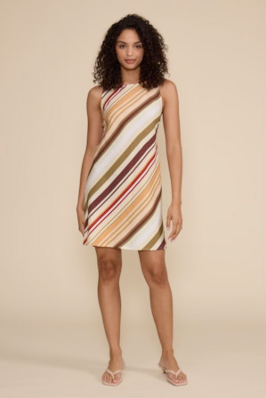 Frida Mini Dress - Multi Stripe - gilt+gossamer