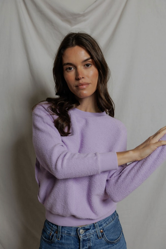 Perfect White Tee Ziggy Crew-Neck Sweatshirt - Ultraviolet - gilt+gossamer