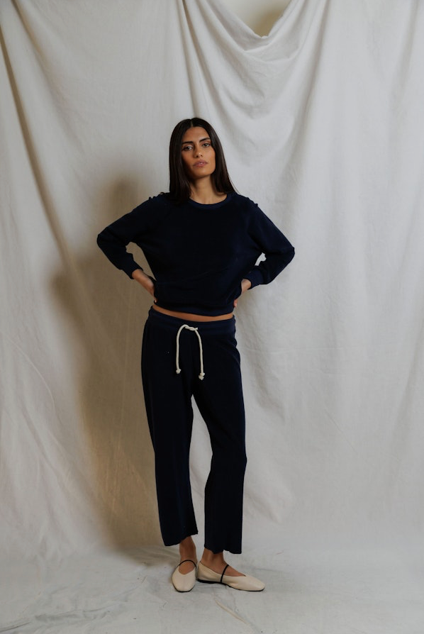 Perfect White Tee Eliana Pant - Navy - gilt+gossamer