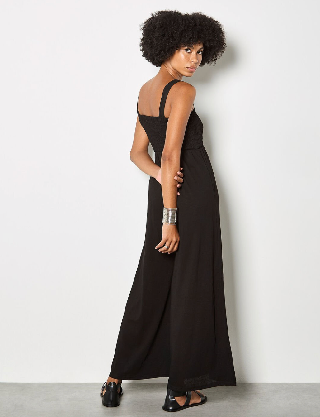 Apricot Smoked Easy Jersey Slub Jumpsuit - gilt+gossamer
