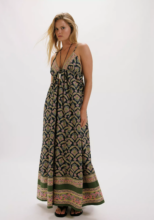 Free People Sorrento Stroll Printed Maxi Dress - Blueberry Combo - gilt+gossamer