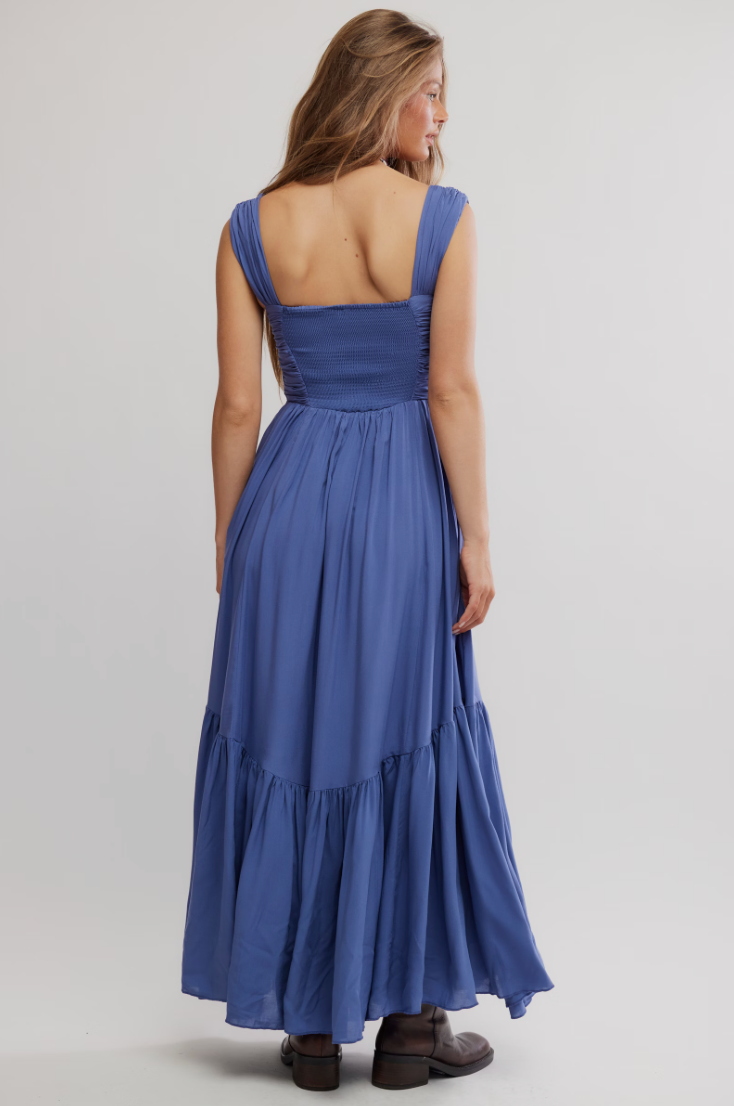 Free People Sasha Maxi Dress - Denim Wash Blue - gilt+gossamer