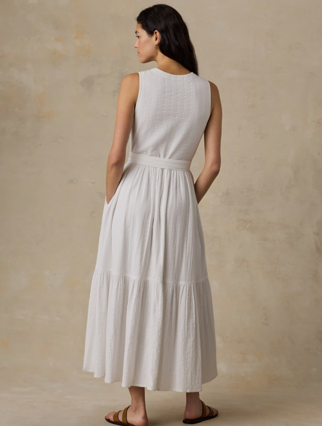 Faherty Dune Cotton Gauze Wrap Dress - White