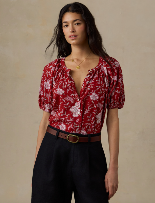 Faherty Voile Lettie Top - Garden Whispers