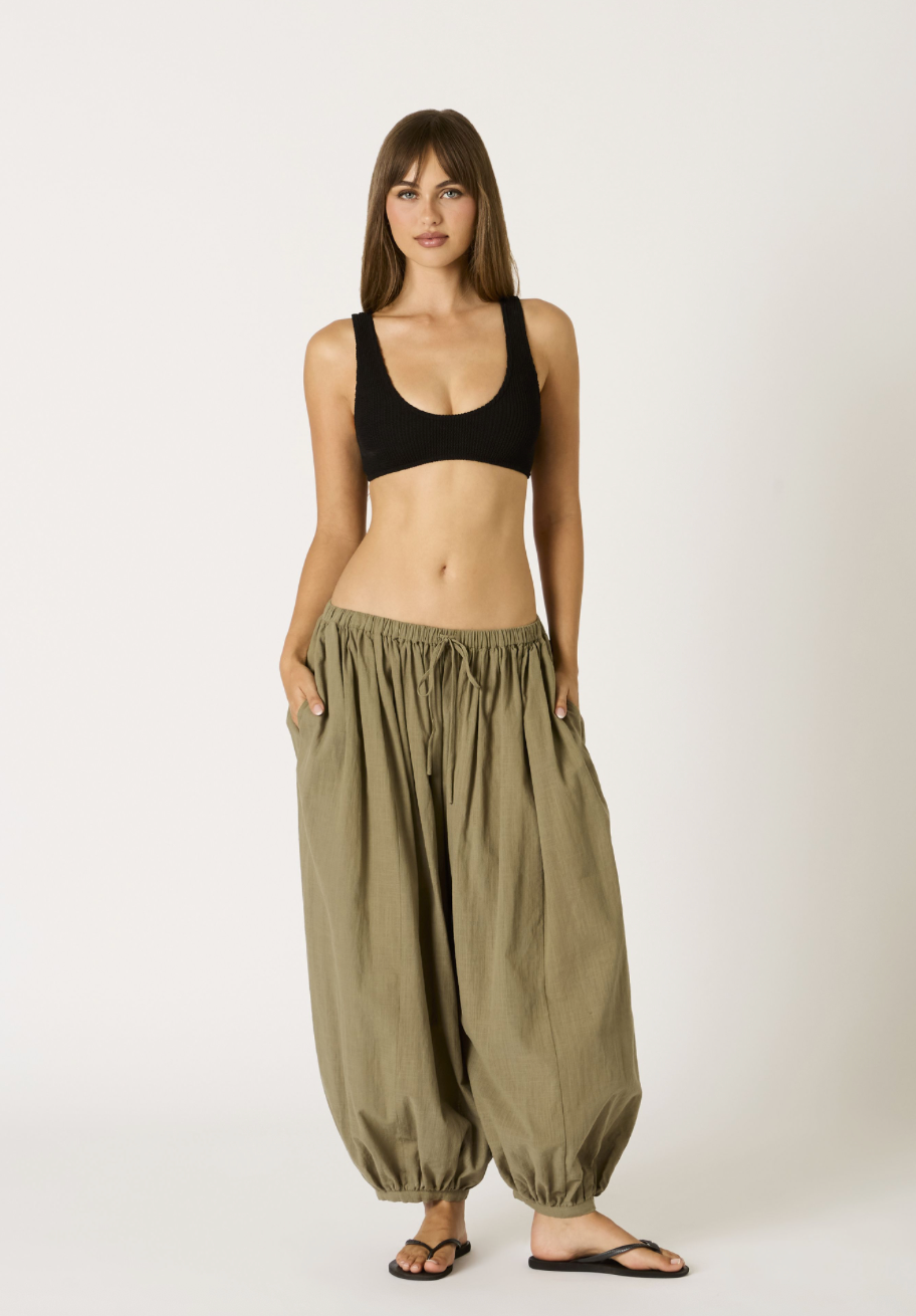Ruby Balloon Pants - Olive