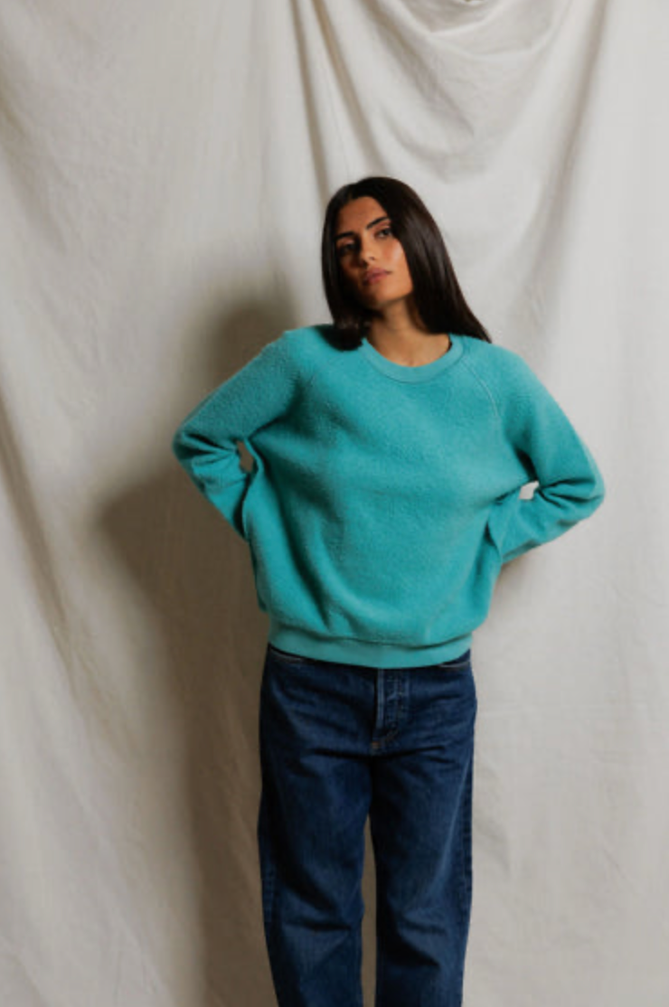 Perfect White Tee Ziggy Crew-Neck Sweatshirt - Teal Blue