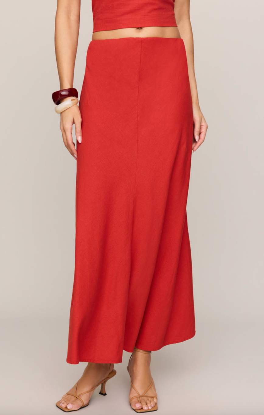 Meryl Midi Skirt - Chili Pepper