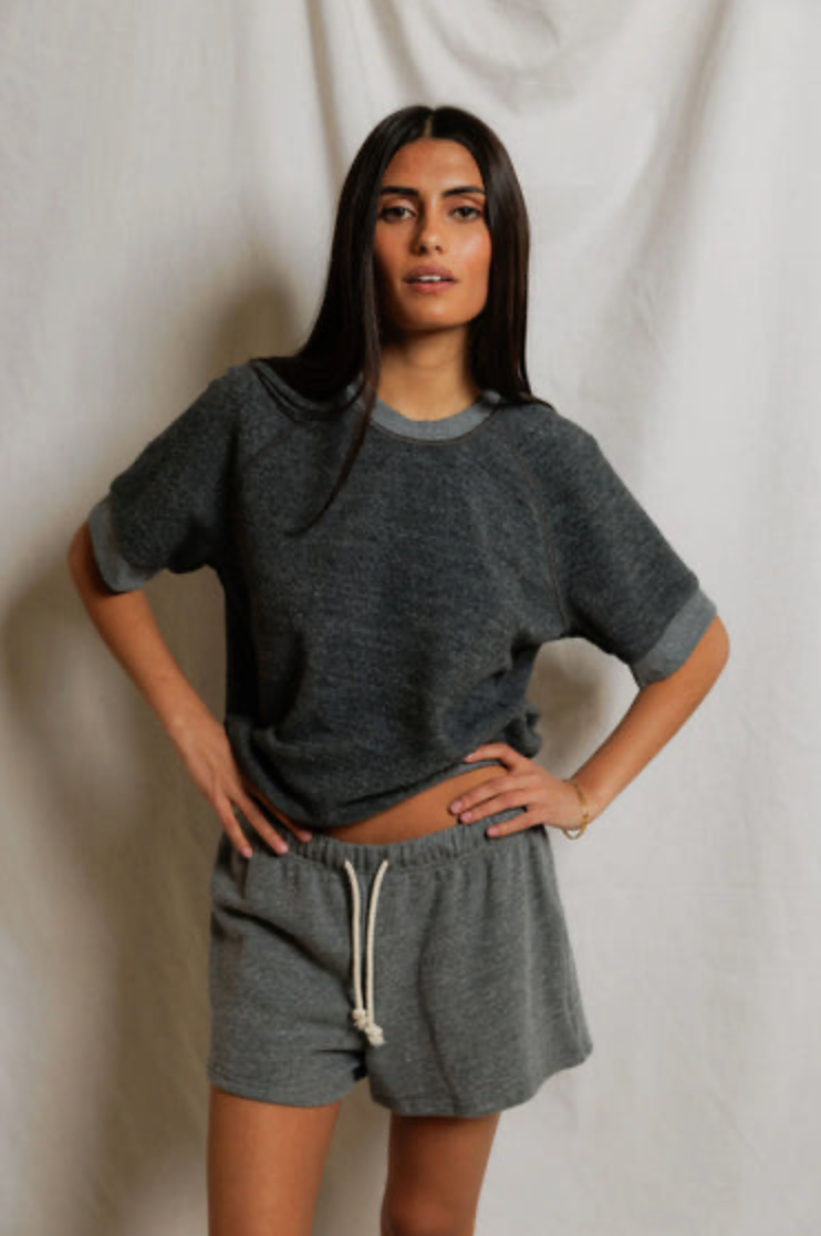 Perfect White Tee Kennedy Ziggy Short Sleeve - Dark Heather Grey