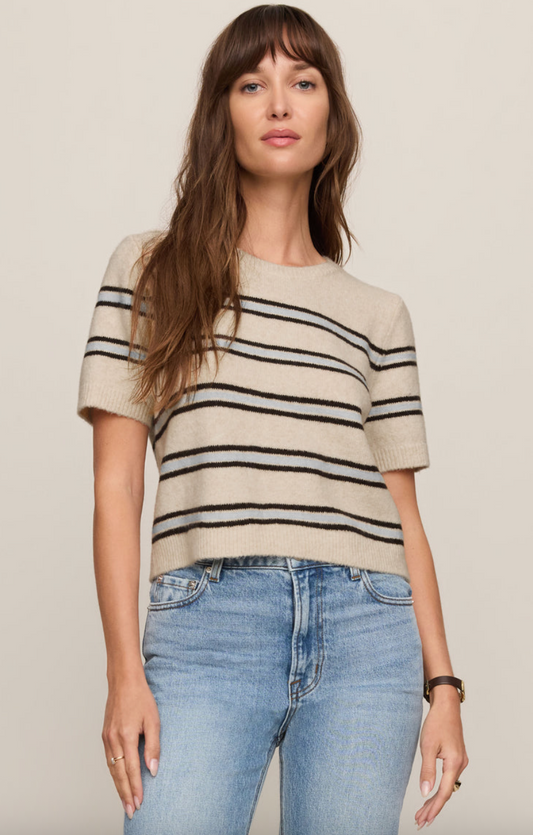 Gatewood Stripe Sweater Tee - Light Oatmeal Heather - gilt+gossamer