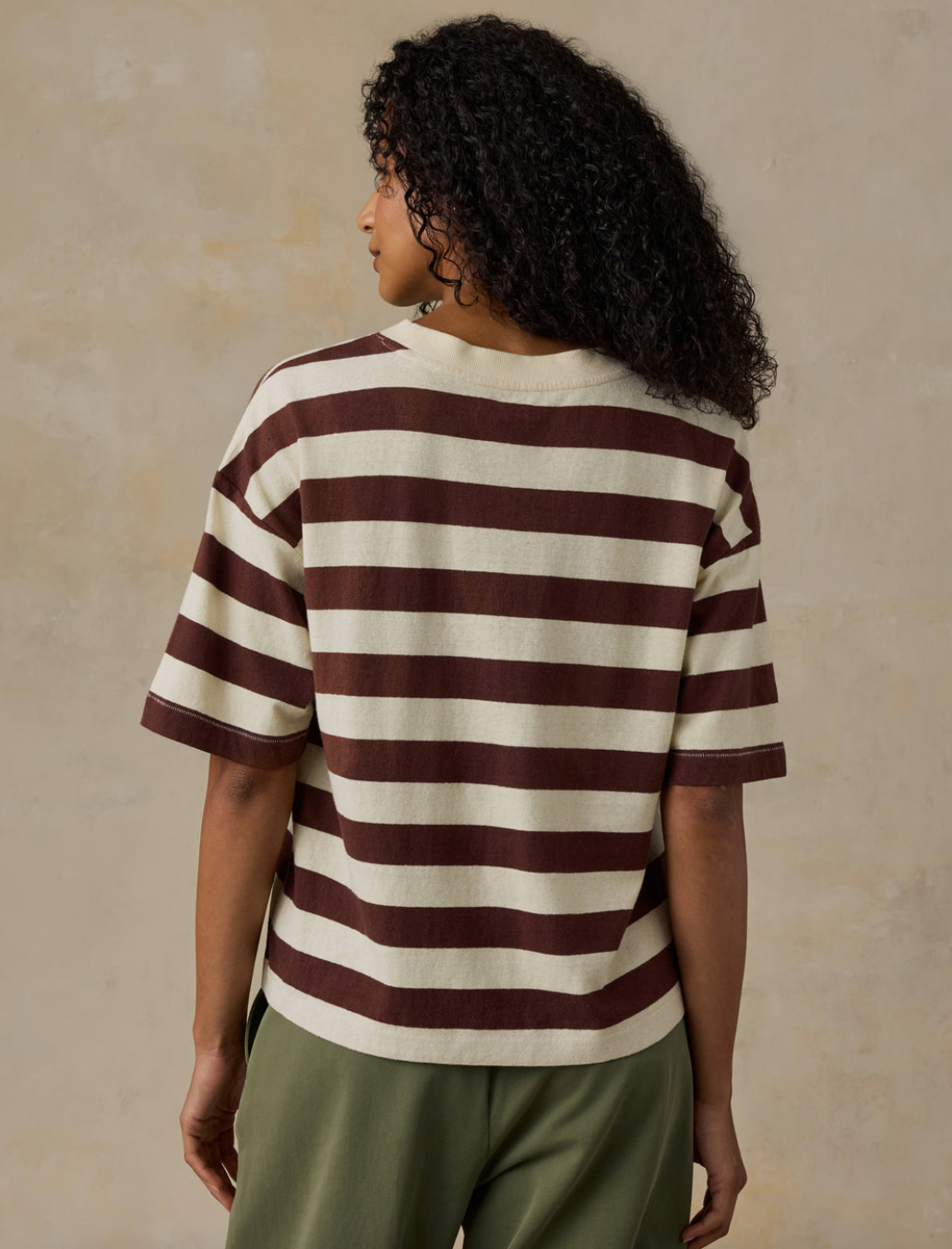 Faherty Hemp Blend Vintage Tee - Espresso Stripe