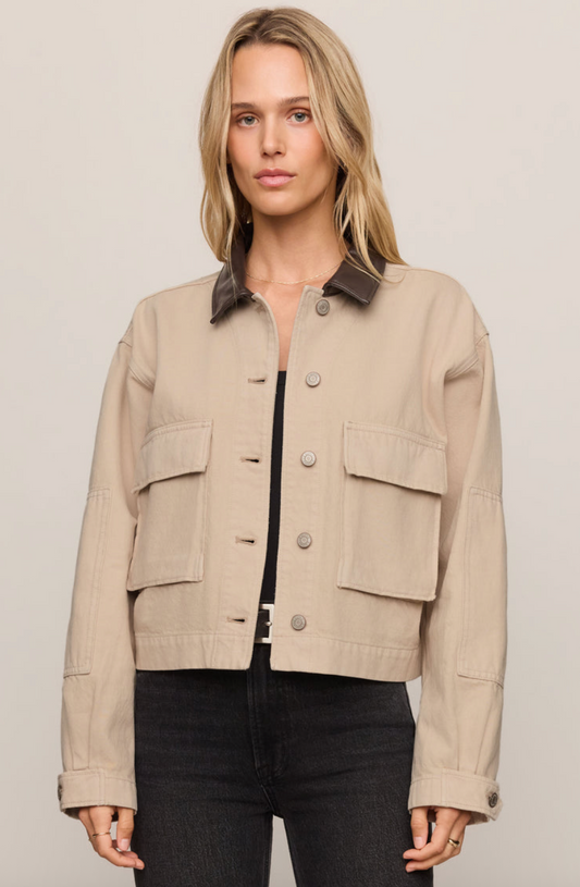 Rey Cropped Denim Shore Jacket