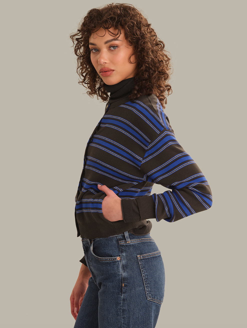 525 America Tove Crew-neck Stripe Cardigan