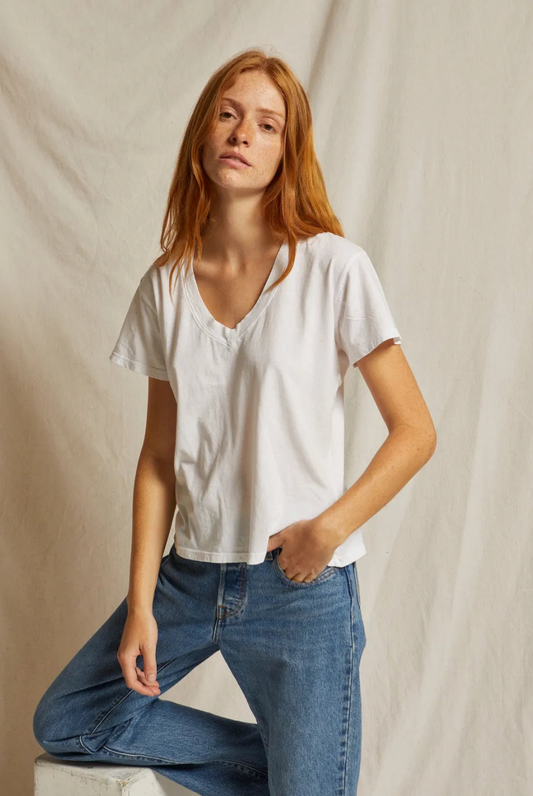 Perfect White Tee Hendrix V-Neck Tee - White - gilt+gossamer