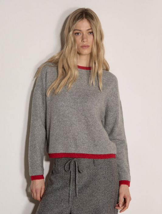 Apricot Contrast Color Layered Oversized Sweater - gilt+gossamer