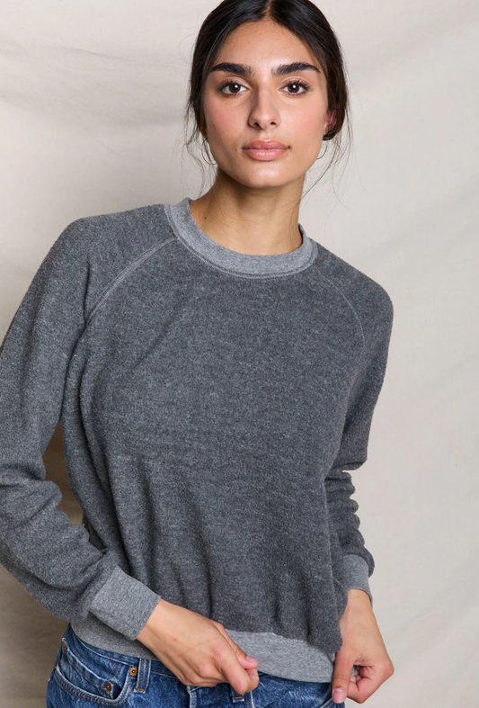 Perfect White Tee Ziggy Crew-Neck Sweatshirt - Dark Heather Grey - gilt+gossamer