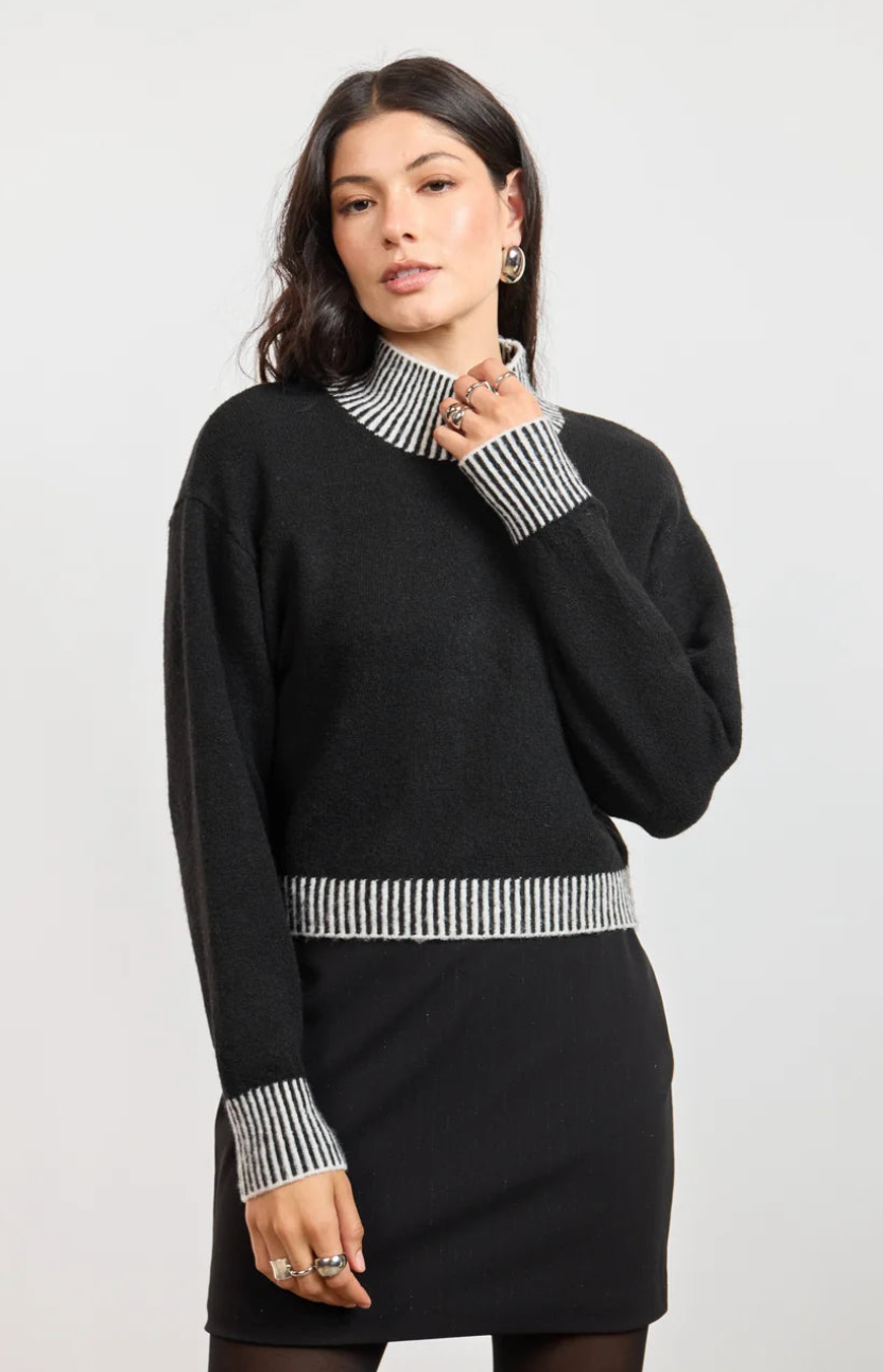 Stacey Contrast Rib Sweater - gilt+gossamer