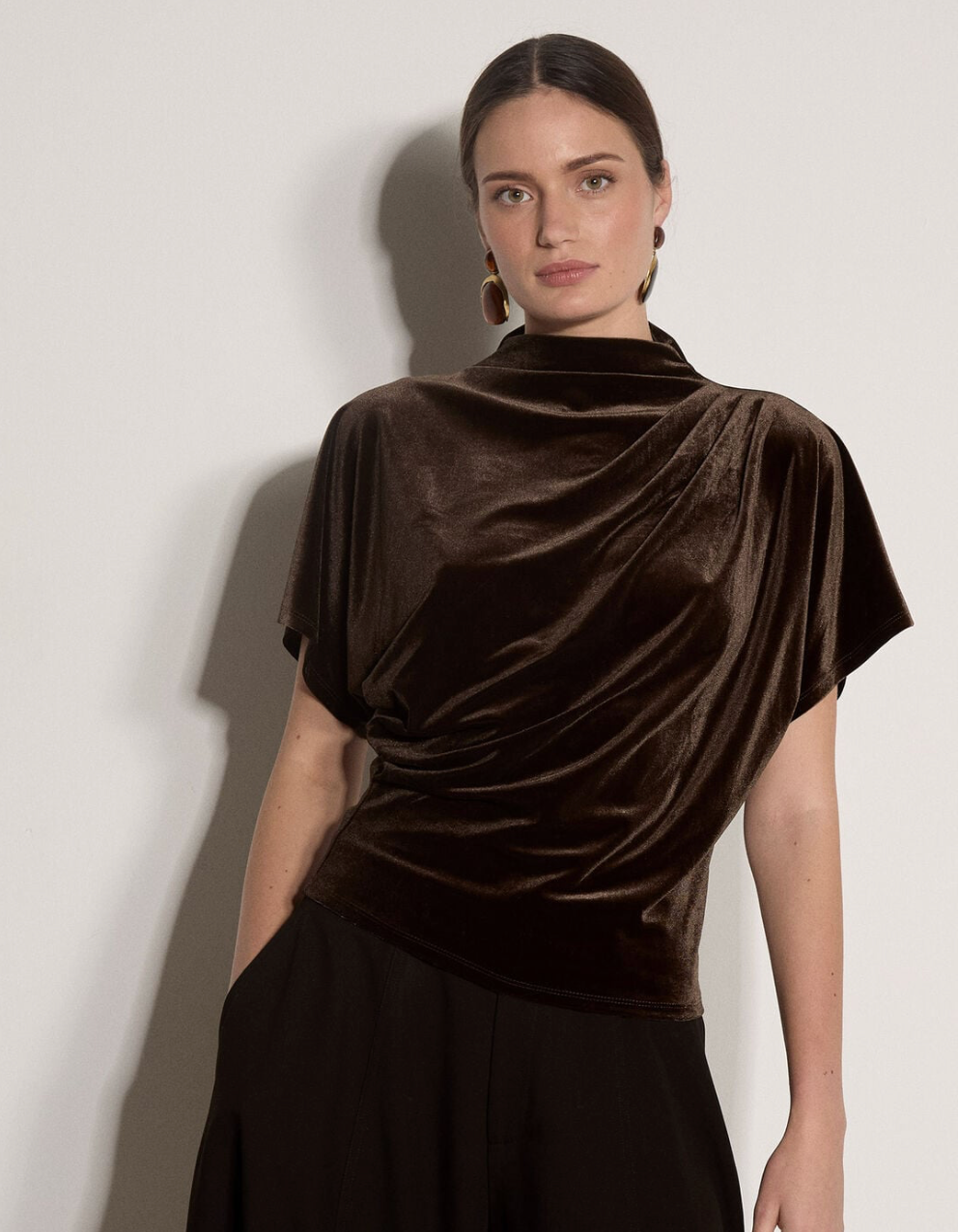 Apricot Velvet Batwing Top