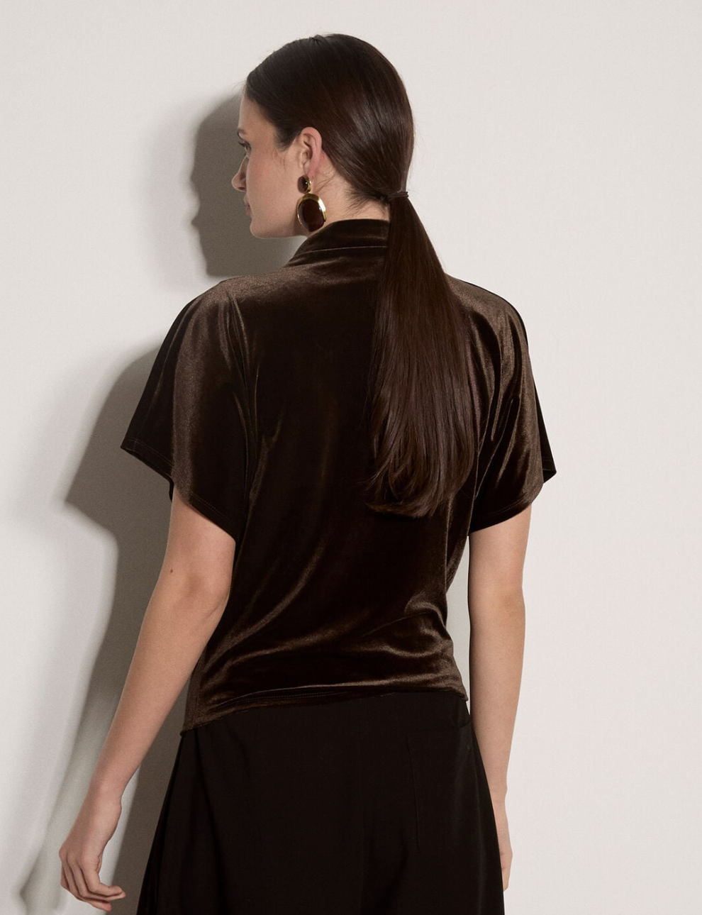 Apricot Velvet Batwing Top